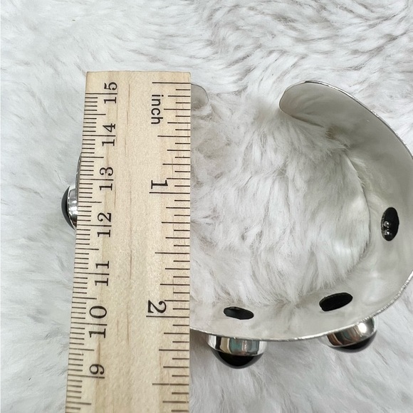 Statement Black Onyx 925 Large Gemstone Bangle Bracelet - Picture 5 of 8